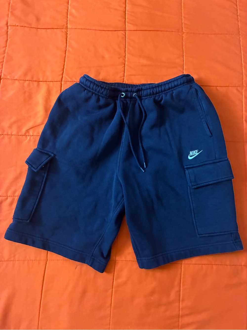 Nike Sportswear Club Fleece Cargo Shorts Navy Blue Mens Small